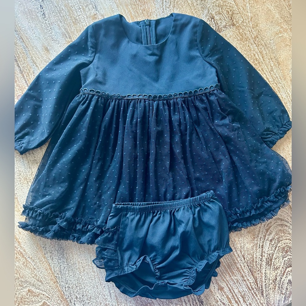 Ruffle Butts Black Dress with Diaper Cover-Girls 18-24 months-Perfect Condition